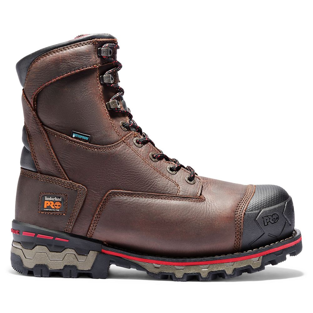 Timberland Mens Work Boots PRO® Boondock 8" Comp Toe - Brown - India VJ8691705